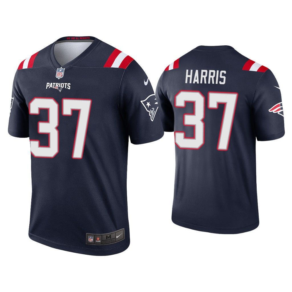 Men New England Patriots #37 Damien Harris Nike Navy Inverted Legend NFL Jersey